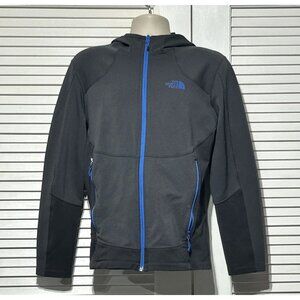 The North Face Men's Gray Blue Full-Zip Fleece Hoodie Athletic Jacket Size M 304